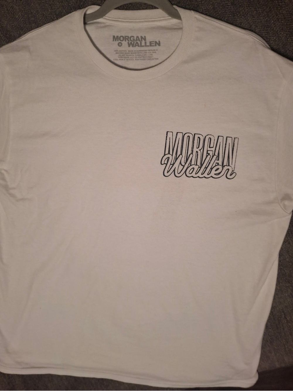 Morgan Wallen White Short-Sleeve Logo Tee size medium